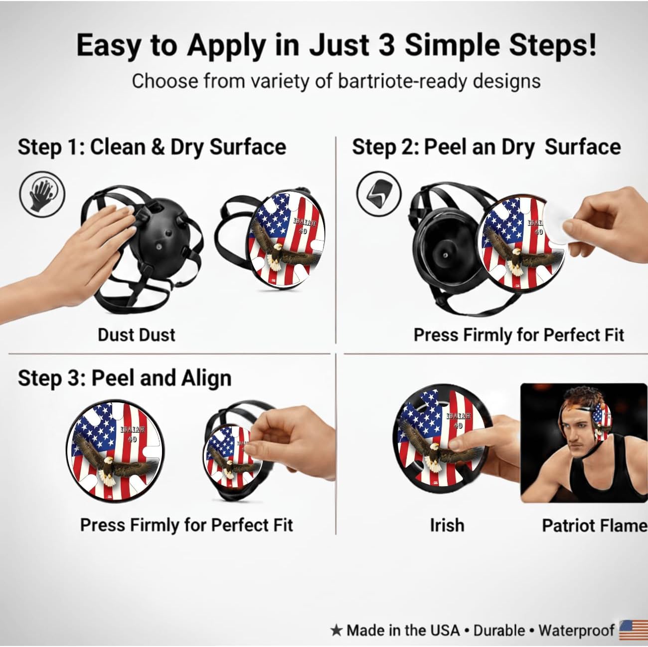 Isaiah 40:  Wrestling Headgear Decals with Headgear, Wraps by 4Time All American