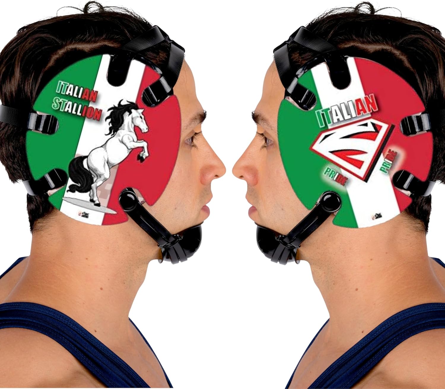Italian Superman:  Wrestling Headgear Decals with Headgear, Wraps by 4Time All American