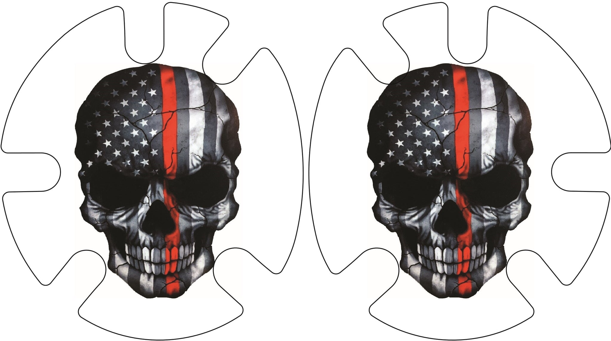 Firefighter Skull:  Wrestling Headgear Decals, Wraps by 4Time All American