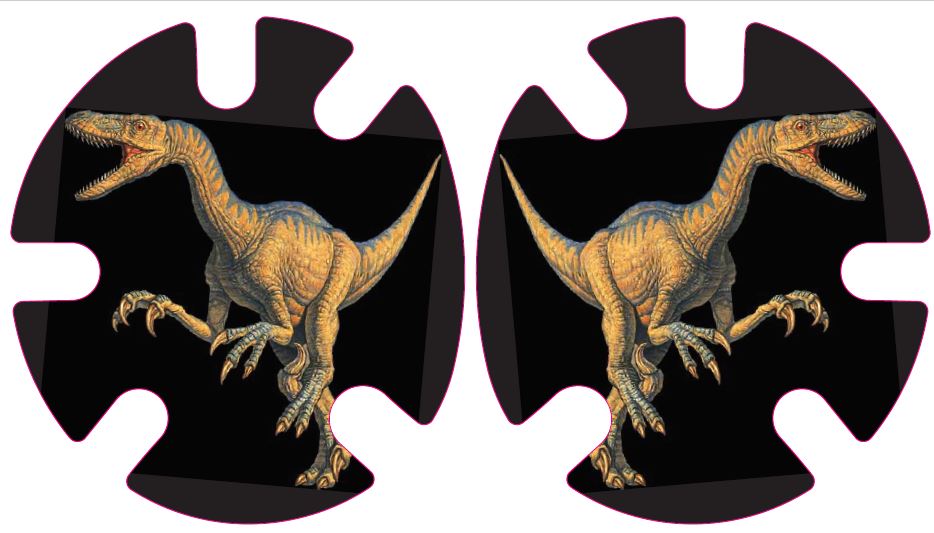Velociraptor Dinosaur:  Wrestling Headgear Decals, Wraps by 4Time All American