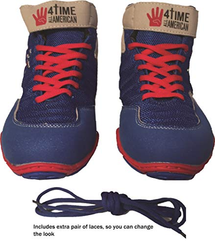 The Patriot, blue wrestling shoes, by 4 Time All American sizes 1-9.5